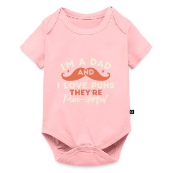 J’adore les jeux de mots | Hommes | Blague de papa - Body à manches courtes Premium Bébé - rose - Devant