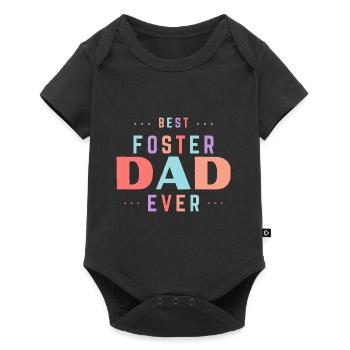 Father's Day Best Foster Dad Ever Step Parent - Baby Premium short-sleeve bodysuit - black - Front