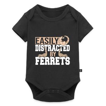 Drôle facilement distrait par les furets Pet Animal Weas - Body à manches courtes Premium Bébé - noir - Devant