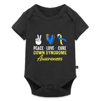 Peace Love Healing Down Syndrome Consciousness - Baby Premium short-sleeve bodysuit - black - Front