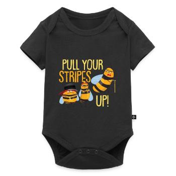 Pull Your Stripes Up | Funny Bee Clothing - Baby Premium short-sleeve bodysuit - black - Front