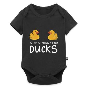 Stop Staring At My Rubber Ducks Duckling Yellow Du - Baby Premium short-sleeve bodysuit - black - Front