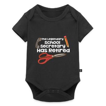 Die legendäre Schulsekretärin ist im Ruhestand - Baby Premium Kurzarmbody - Schwarz - Vorne