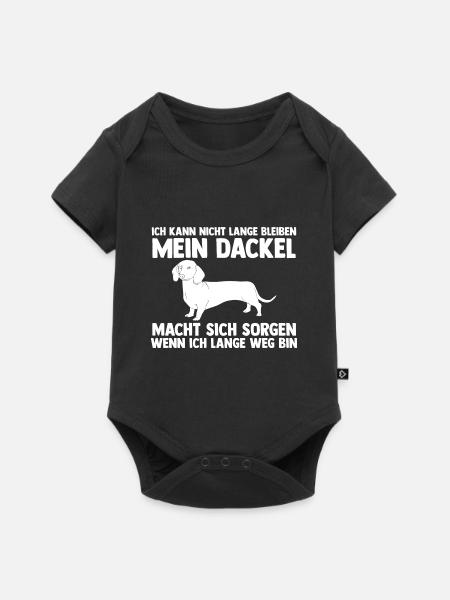 Hund Dackel - Baby Premium Kurzarmbody - Schwarz