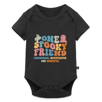 One Spooky Friend Retro Halloween Costume - Baby Premium Kurzarmbody - Schwarz - Vorne