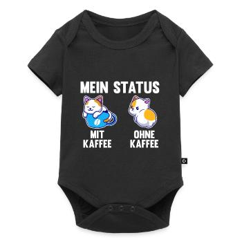 Katze Mein Status Mit Kaffee Ohne Kaffee - Baby Premium Kurzarmbody - Schwarz - Vorne