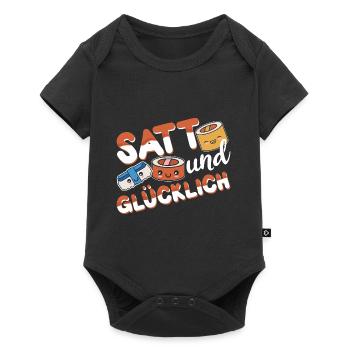 Sushi Essen Satt und Glücklich - Baby Premium Kurzarmbody - Schwarz - Vorne