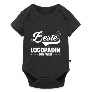 Logopädie Logopädin - Baby Premium Kurzarmbody - Schwarz - Vorne