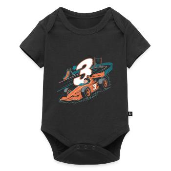 Thème de voiture de course 3ème anniversaire pour les garçons - Body à manches courtes Premium Bébé - noir - Devant