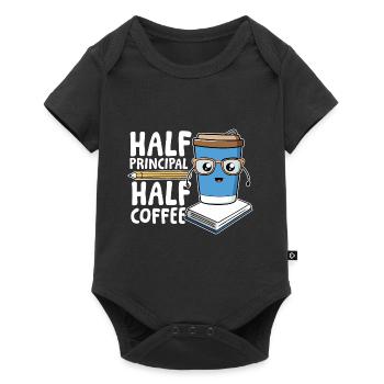 Half principal half coffee - Baby Premium Kurzarmbody - Schwarz - Vorne