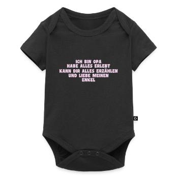 Ich bin Opa und liebe meinen Enkel - Baby Premium Kurzarmbody - Schwarz - Vorne