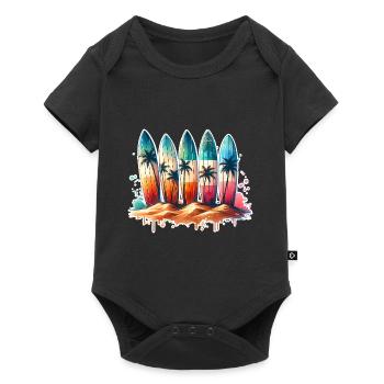 Surfeurs - Body à manches courtes Premium Bébé - noir - Devant