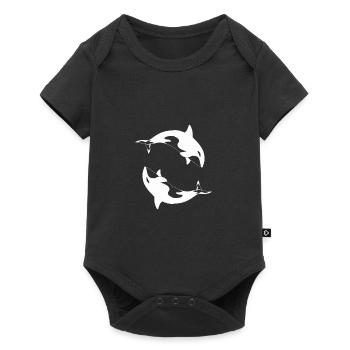 Schwertwal Orcinus orca - Baby Premium Kurzarmbody - Schwarz - Vorne