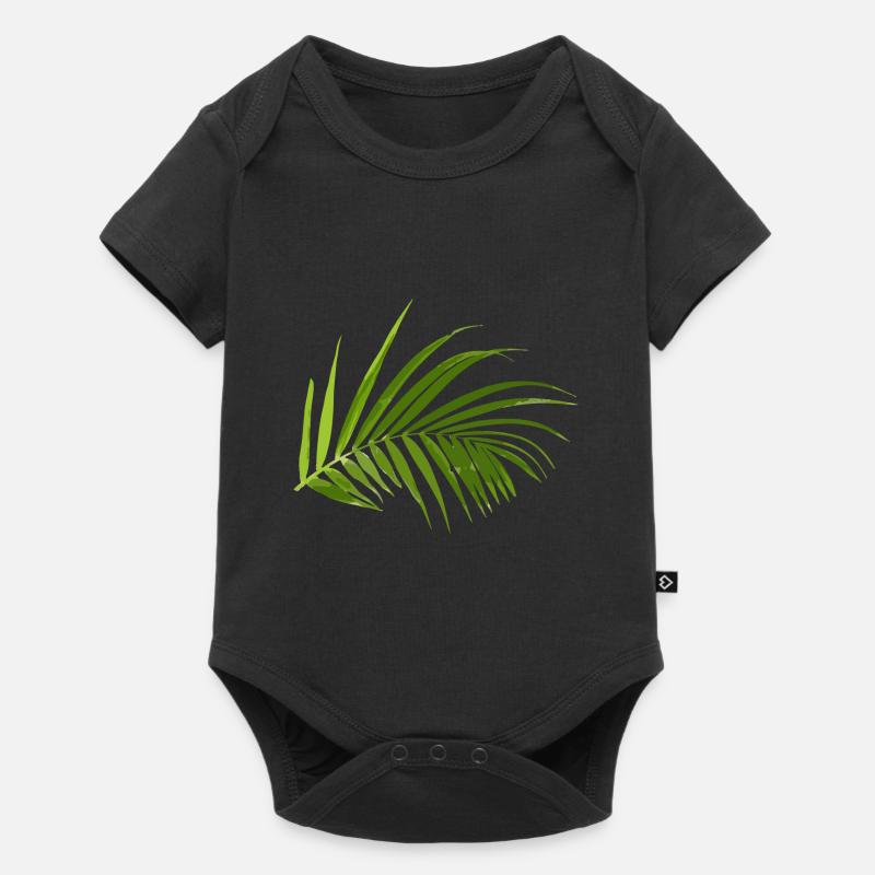 Palmier Feuille de palmier Feuilles de palmier Exotique Tropical - Body à manches courtes Premium Bébé - noir