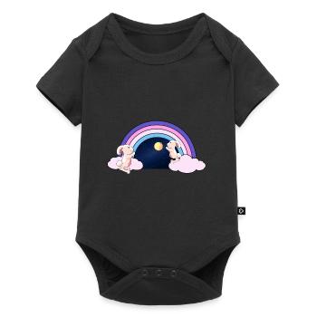 Rainbow Fantasy Rabbit Kids Moon Starry Sky - Baby Premium short-sleeve bodysuit - black - Front