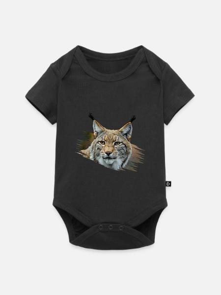 Luchs - Baby Premium Kurzarmbody - Schwarz
