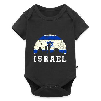 Israël Vernse drapeau Idée de cadeau - Body à manches courtes Premium Bébé - noir - Devant
