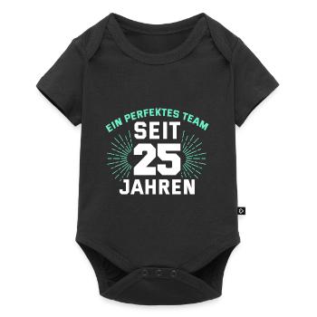 25. Hochzeitstag Silberhochzeit - Baby Premium Kurzarmbody - Schwarz - Vorne