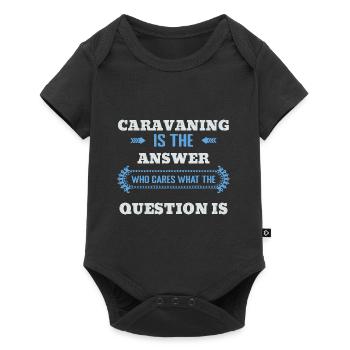 Caravan is the answer to all questions - Baby Premium short-sleeve bodysuit - black - Front