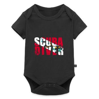 Scuba Diver Red White Flag Vintage Scuba Diving - Baby Premium short-sleeve bodysuit - black - Front