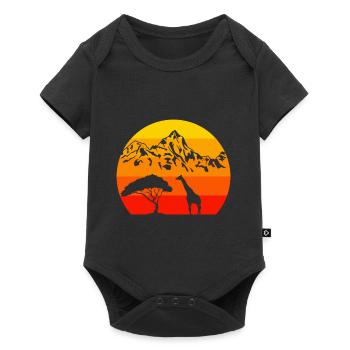 Zoo Animal African Nature Gift Retro Giraffe - Baby Premium short-sleeve bodysuit - black - Front