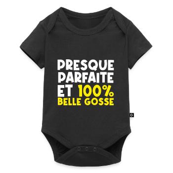 Fille belle | famille drôles - Body à manches courtes Premium Bébé - noir - Devant