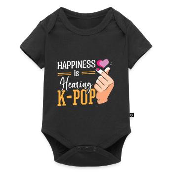 Le bonheur, c’est d’entendre la K-pop - Body à manches courtes Premium Bébé - noir - Devant