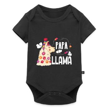 Llama Papa Llama - Baby Premium short-sleeve bodysuit - black - Front