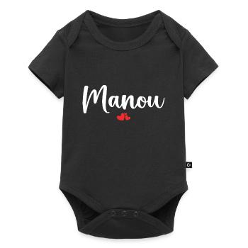 Manou - Baby Premium Kurzarmbody - Schwarz - Vorne