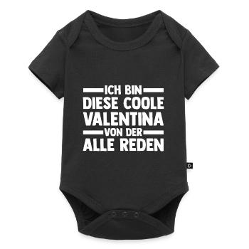 Valentina - Baby Premium Kurzarmbody - Schwarz - Vorne