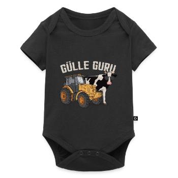 Cow Tractor Funny Farmer Manure - Baby Premium short-sleeve bodysuit - black - Front