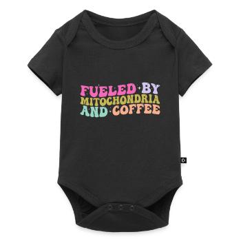 Fueled By Mitochondria And Coffee - Café - Baby Premium short-sleeve bodysuit - black - Front