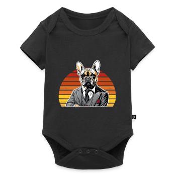 Chien Bouledogue Français T-shirt Chien drôle de chien design Chiens - Body à manches courtes Premium Bébé - noir - Devant