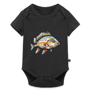 Fish Design Hobby Fishing Fishing Fish Lovers - Baby Premium short-sleeve bodysuit - black - Front