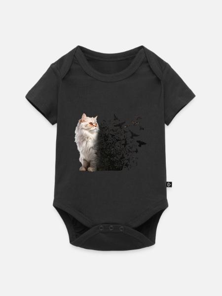Persische Katze - Baby Premium Kurzarmbody - Schwarz