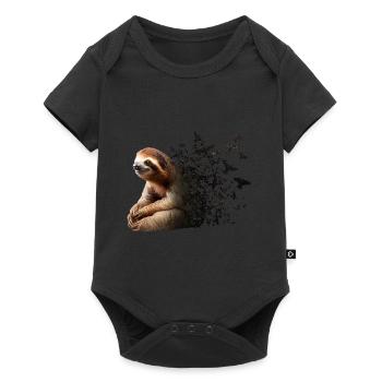 Faultier - Baby Premium Kurzarmbody - Schwarz - Vorne