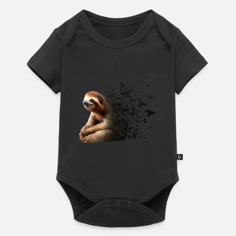 Faultier - Baby Premium Kurzarmbody - Schwarz