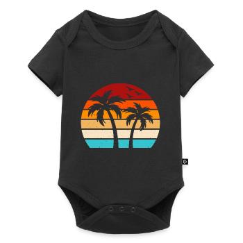 Palmen - Baby Premium Kurzarmbody - Schwarz - Vorne