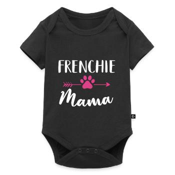 Frenchie Mama Französische Bulldogge Liebhaber Besitzer Geschenk Hund - Baby Premium Kurzarmbody - Schwarz - Vorne