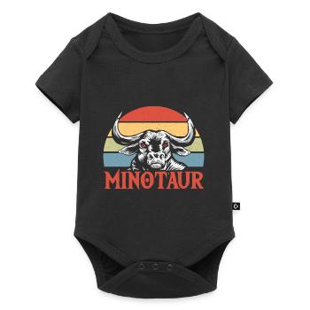 Halbbull-Minotaurus-Geschenk - Baby Premium Kurzarmbody - Schwarz - Vorne