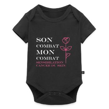 Sensibilisation cancer du sein - Body à manches courtes Premium Bébé - noir - Devant