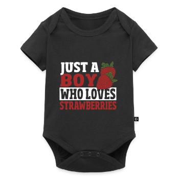 Juste un garçon qui aime les fraises - Body à manches courtes Premium Bébé - noir - Devant