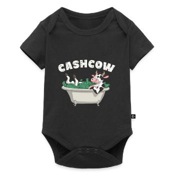 Cash Cow für einen Investor Anleger Sparer - Baby Premium Kurzarmbody - Schwarz - Vorne