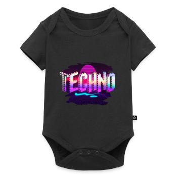 Techno - Baby Premium short-sleeve bodysuit - black - Front