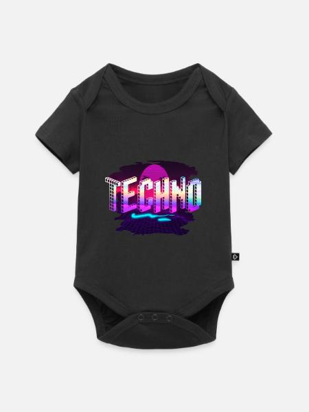 Techno - Baby Premium Kurzarmbody - Schwarz