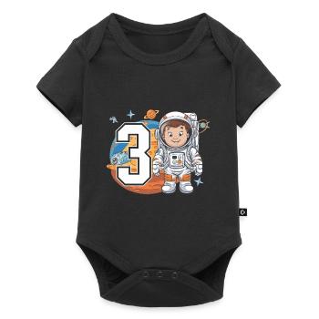 3ème Birrdday Astronaut Space Adventure pour les garçons - Body à manches courtes Premium Bébé - noir - Devant