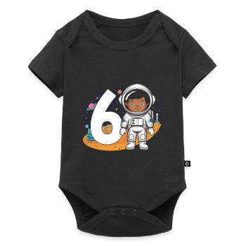 6e anniversaire astronaute aventure spatiale pour les garçons - Body à manches courtes Premium Bébé - noir - Devant