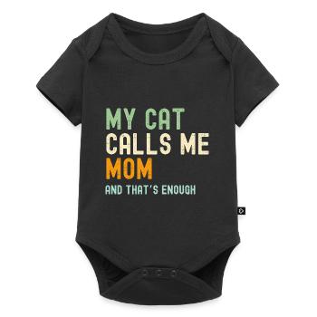 Chat Chat Propriétaire Maman Fête des Mères Rétro Drôle - Body à manches courtes Premium Bébé - noir - Devant