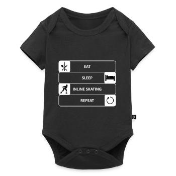 Manger, dormir, faire du roller, répéter - Body à manches courtes Premium Bébé - noir - Devant