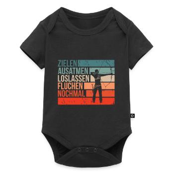 Bogenschützen Pfeil & Bogen Geschenk - Baby Premium Kurzarmbody - Schwarz - Vorne
